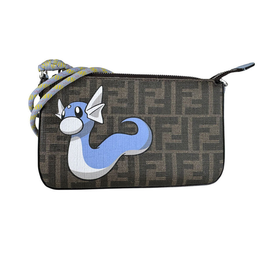 Fendi Shoulder Bag FRGMT Pokemon Dratini Leather Brown